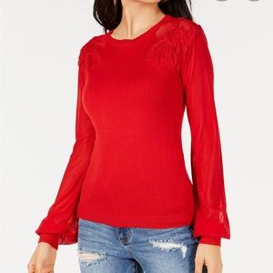 Guess Mesh Sleeve Sweater